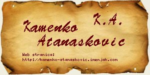 Kamenko Atanasković vizit kartica